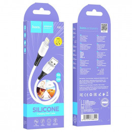Кабель HOCO X82 USB - для iPhone ,2.4A, 1м, (Силиконовый), white