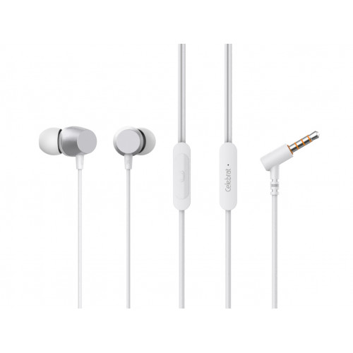 Наушники Celebrat D10 с микрофоном, White