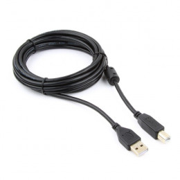 Кабель USB2.0 Cablexpert CCF-USB2-AMBM-6, AM/BM, медь, двойн.экран, фер.кольцо, Pro, 1.8м, чер, пакет