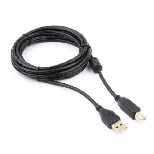 Кабель USB2.0 Cablexpert CCF-USB2-AMBM-6, AM/BM, медь, двойн.экран, фер.кольцо, Pro, 1.8м, чер, пакет