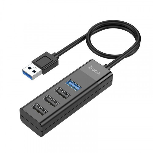 USB - хаб на 4 HOCO HB25 4in1 (USB to USB3.0+USB2.0*3) black