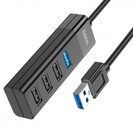 USB - хаб на 4 HOCO HB25 4in1 (USB to USB3.0+USB2.0*3) black