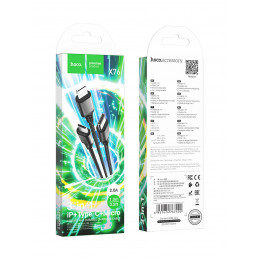 Кабель Hoco X76 USB Type-A - microUSB/USB Type-C/Lightning (1 м, черный)