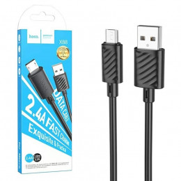 Кабель HOCO X88 USB - Mirco 1 м, 2.4A, черный