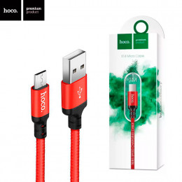 Кабель Hoco X14 microUSB (1 м, красный)