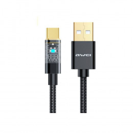 Кабель AWEI CL-139T USB-Type-C (3A)(100w) (тканевый) 1м. Black