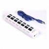 USB - хаб 3.0 с выключателями, 7 портов, СуперЭконом, белый, SBHA-7307-W