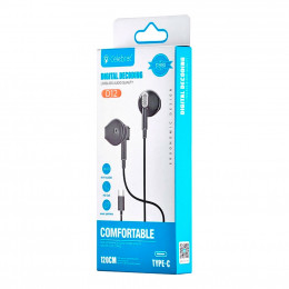 Наушники Celebrat D12 c микрофоном , Type-C, Black