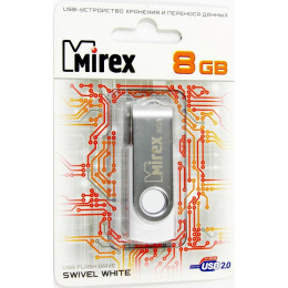 USB Flash Mirex SWIVEL WHITE 8GB (13600-FMUSWT08)
