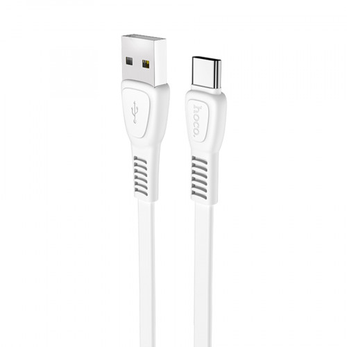 Кабель HOCO X40 USB - Type-C, 3A, 1м, (плоский), white