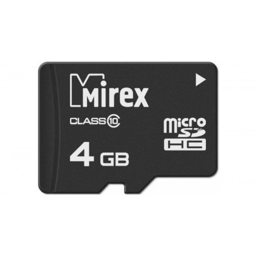 Карта памяти microSDHC с адаптером MIREX 4Gb (class 10) 13613-AD10SD04