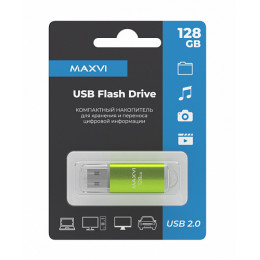USB флеш-накопитель Maxvi MP 128GB 2.0 green FD128GBUSB20C10MP, Страна происхождения: КИТАЙ