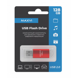 USB флеш-накопитель Maxvi MP 128GB 2.0 red FD128GBUSB20C10MP, Страна происхождения: КИТАЙ