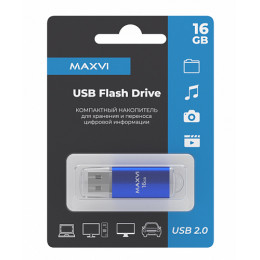 USB флеш-накопитель Maxvi MP 16GB 2.0 blue FD16GBUSB20C10MP, Страна происхождения: КИТАЙ
