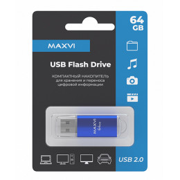 USB флеш-накопитель Maxvi MP 64GB 2.0 blue FD64GBUSB20C10MP, Страна происхождения: КИТАЙ