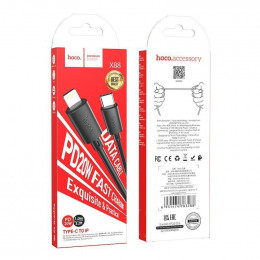 Кабель HOCO X88 Type-C(m) to Lightning(m) черный (1.0м, 20W)