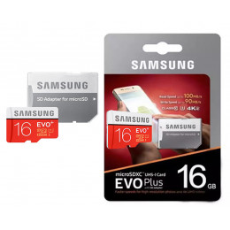 micro SDHC карта памяти Samsung 16GB Class 10 Evo Plus UHS-I U3 (100/60 Mb/s) + SD адаптер