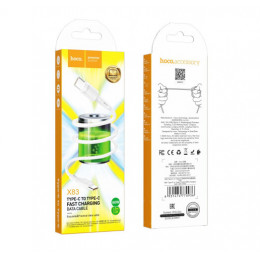 Кабель HOCO X83 Type-C(m) to Type-C(m) , белый (1.0м, 60W)