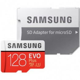 micro SDHC карта памяти Samsung 128GB Class 10 Evo Plus UHS-I U3 ( 100/60Mb/s) + SD адаптер