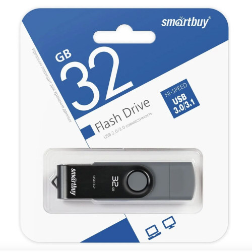 USB Flash SmartBuy Twist Dual Type-C/Type-A 64GB (черный)