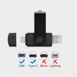 USB Flash SmartBuy Twist Dual Type-C/Type-A 64GB (черный)