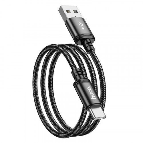 Кабель HOCO X89 USB - Type-C 1 м, 3A, черный (тканевая оплетка)