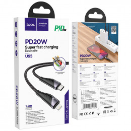Кабель Hoco U95 Freeway PD USB Type-C - Lightning (1.2 м, черный)