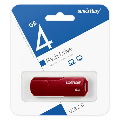 USB Flash SmartBuy Clue 4GB (бордовый)