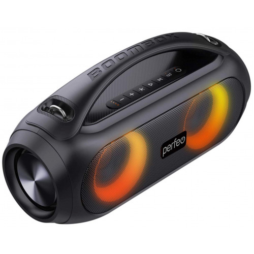 Perfeo Bluetooth-колонка "Fusion" LED, FM, TWS, MP3 USB, AUX, 25Вт, черная