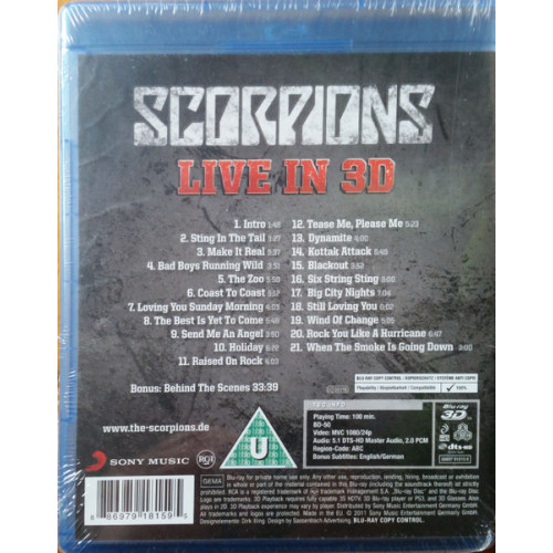 Scorpions – Live In 3D (Get Your Sting & Blackout) (Blu-Ray Disc)