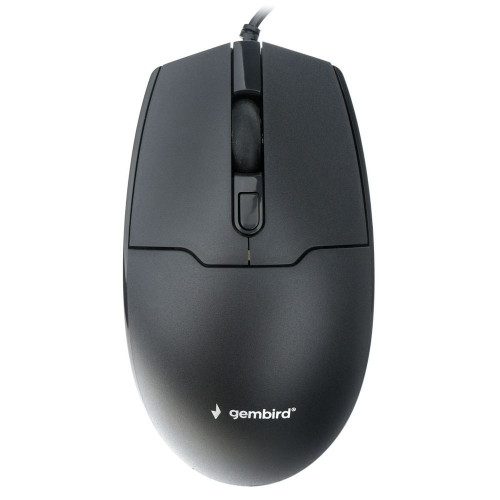 Мышь Gembird MOP-430, USB, черный, 3кн.+колесо-кнопка, 1600 DPI, кабель 1.5 м