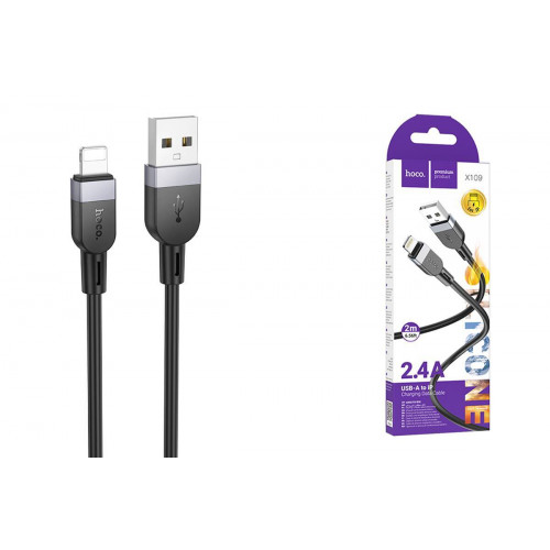 Hoco X109 USB Type-A - Lightning (2 м, черный)