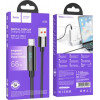 Кабель USB2.0 Hoco АM/Type-C, 5А, 66Вт, с дисплеем, U125, 1.2м, черный, коробка