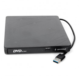 Внешний CD/DVD привод USB 3.0 Gembird DVD-USB-03C пластик, черный