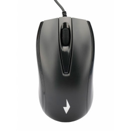 Проводная мышь Gembird MOP-110, 3кн, 1000 DPI, резин.колесо, 1.8м, черный, коробка