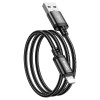 Кабель HOCO DU37 USB - Lighting, 1м, black (в оплетке вязаный) 1/31