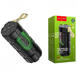 Портативная колонка Hoco HC7, 10Вт, круглая, LED подсветка, черный