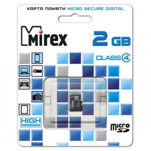 Mirex microSD (Class 4) 2GB (13612-MCROSD02)