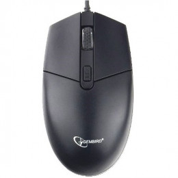 Проводная мышь Gembird MOP-425, 3кн, 1000 DPI, резин.колесо, 1.8м, черный, коробка