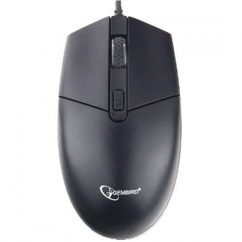 Проводная мышь Gembird MOP-425, 3кн, 1000 DPI, резин.колесо, 1.8м, черный, коробка