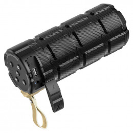 Портативная колонка Hoco HC7, 10Вт, круглая, LED подсветка, черный