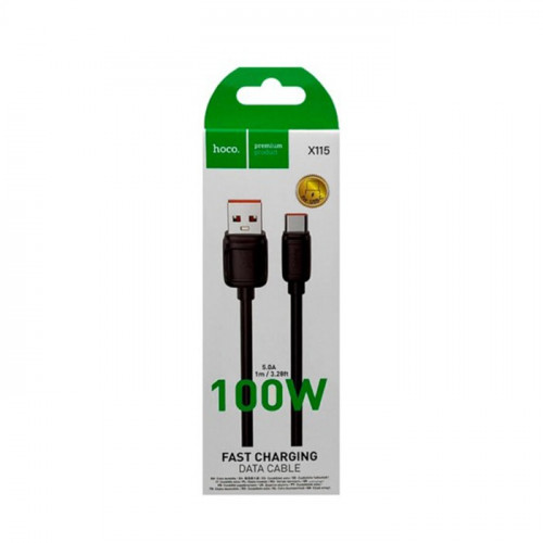 Кабель HOCO X115 USB - Type-C(m) , черный (1.0м, 100W)