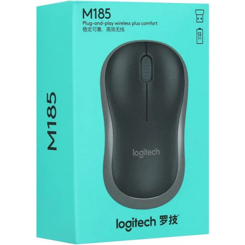 Мышь Logitech M185 (черный/серый)