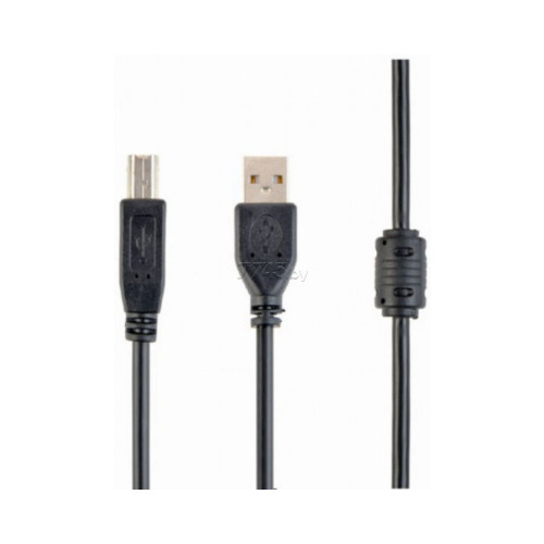 Кабель USB2.0 Cablexpert CCF-USB2-AMBM-10, AM/BM, медь, двойн.экран, фер.кольцо, Pro, 3м, чер, пакет