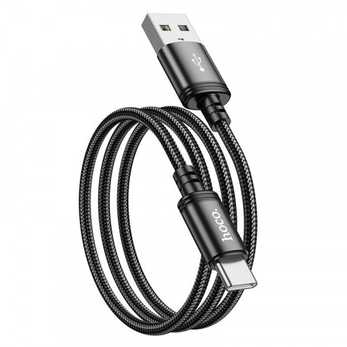 Кабель HOCO X89 USB - Type-C 2 м, 3A, черный (тканевая оплетка)