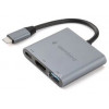 Док-станция Type-C Gembird UHB-D2, 3в1: USB3.1, Type-C PD100W, HDMI, кабель 15см, алюминий