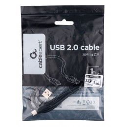 Кабель USB Cablexpert CCP-USB2-AMCM-1M, USB2.0 AM/ USB Type-C, 1м, пакет
