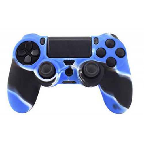 Защитный силиконовый чехол для геймпада Non-Slip Sony Dualshock 4 (Чёрно-синий камуфляж)