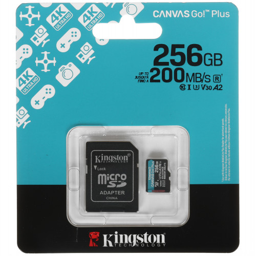 Карта флэш памяти SDCG4/256GB 256GB micro SDXC Canvas Go Plus, Kingston