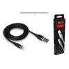 Дата-кабель WALKER C735, USB - Lightning, прорезиненный, с металл. разъемами (3.1А), черный